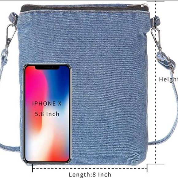 Denim Purse Blue Jean Purse Denim Crossbody Bags for Women - Picture 5 of 5